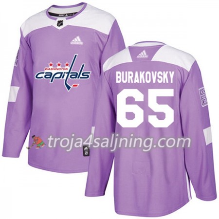 Washington Capitals tröja Andre Burakovsky 65 Adidas 2017-2018 Lila Fights Cancer Practice Authentic - NHL Tröjor Herr